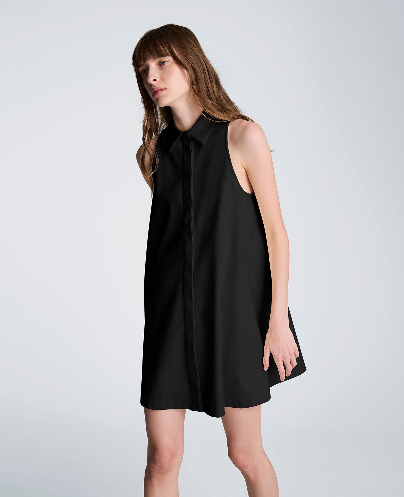 Halter Shirt Swing Dress | Kenneth Cole BLACK