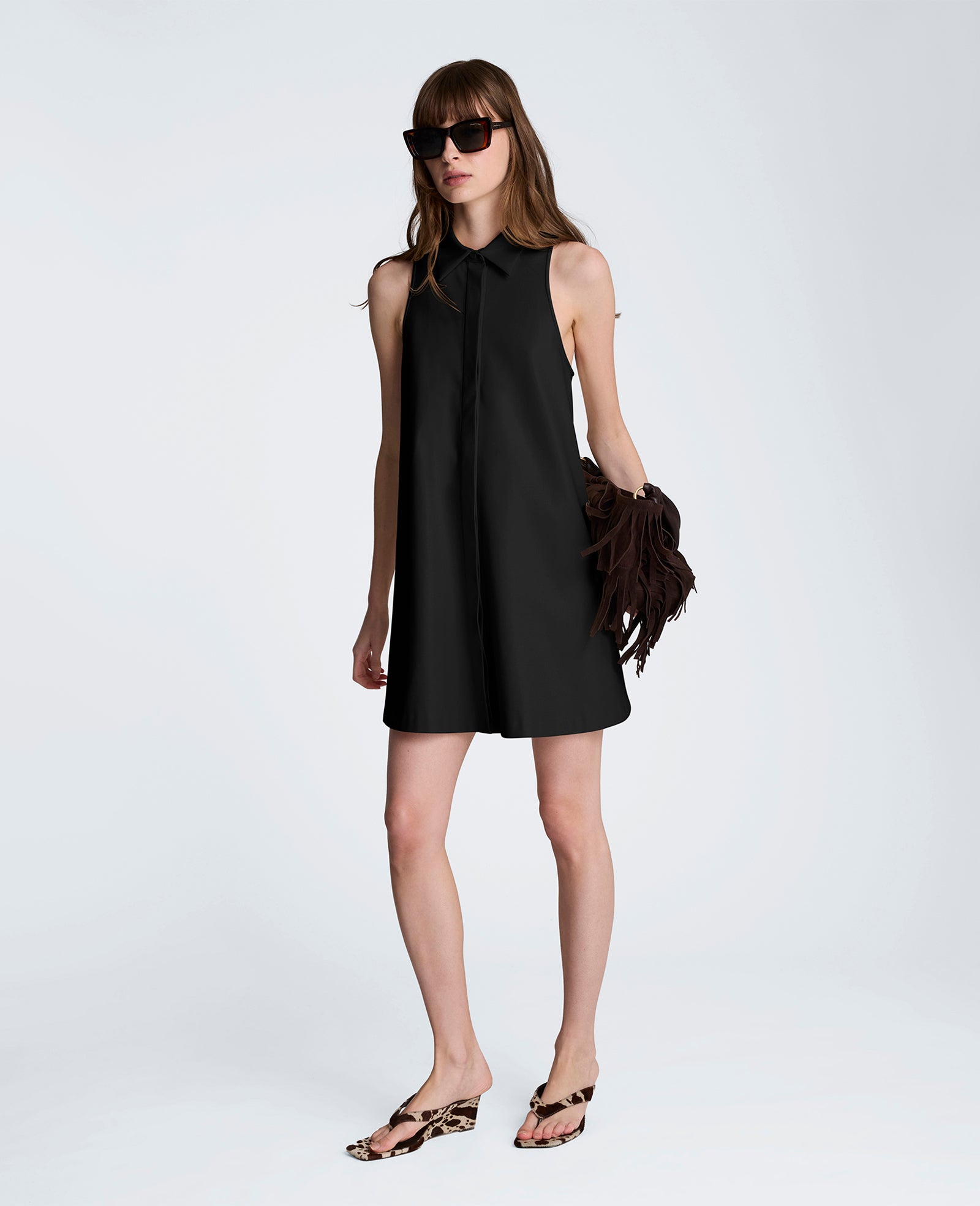 Halter Shirt Swing Dress | Kenneth Cole BLACK