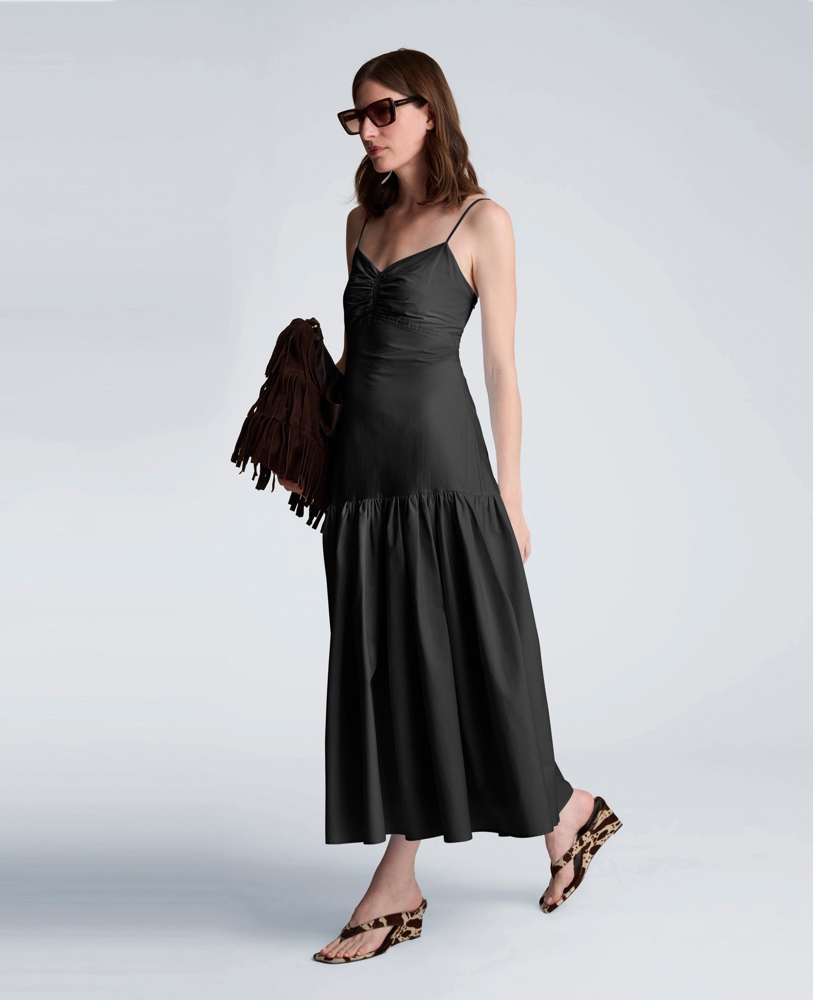Sweetheart Bubble Flounce Midi Dress | Kenneth Cole BLACK