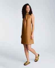 Buy Womens Gathered Halter Neck Mini Dress Soft Cocoa | KC | Kenneth Cole SOFT COCOA
