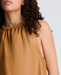 Buy Womens Gathered Halter Neck Mini Dress Soft Cocoa | KC | Kenneth Cole SOFT COCOA