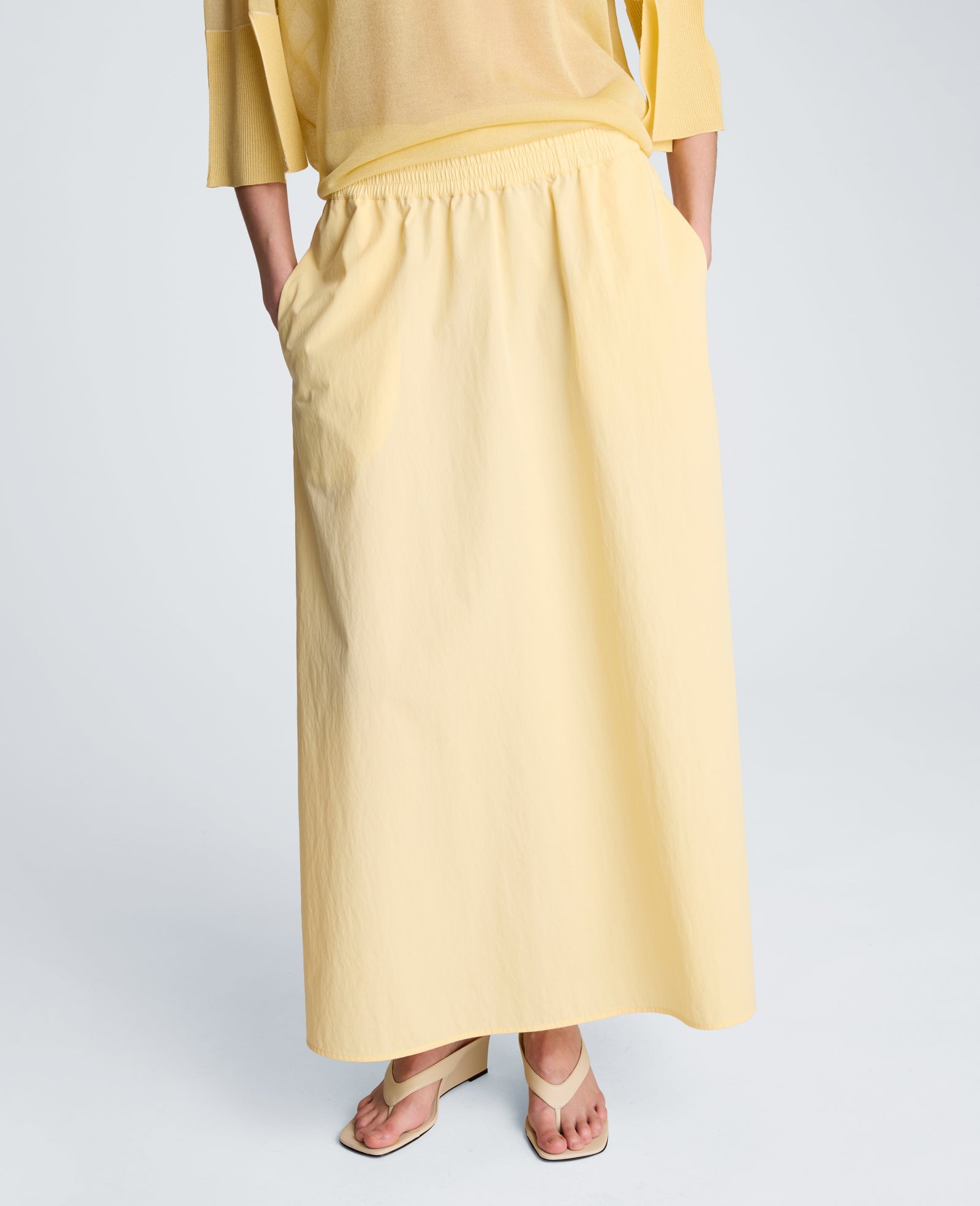 Pull On Maxi Skirt with Side Slits | Kenneth Cole PASTEL YELLOW