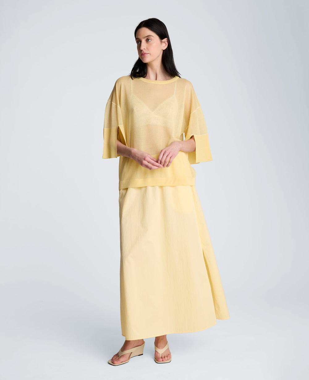 Pull On Maxi Skirt with Side Slits | Kenneth Cole PASTEL YELLOW