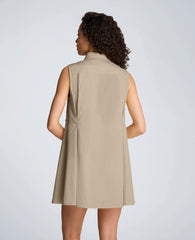 Shop Cotton Poplin Trapeze Mini Dress – Timeless Taupe | KC | Kenneth Cole TIMELESS TAUPE