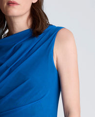 Draped Detailed Modern Midi Dress | Kenneth Cole JEWEL BLUE