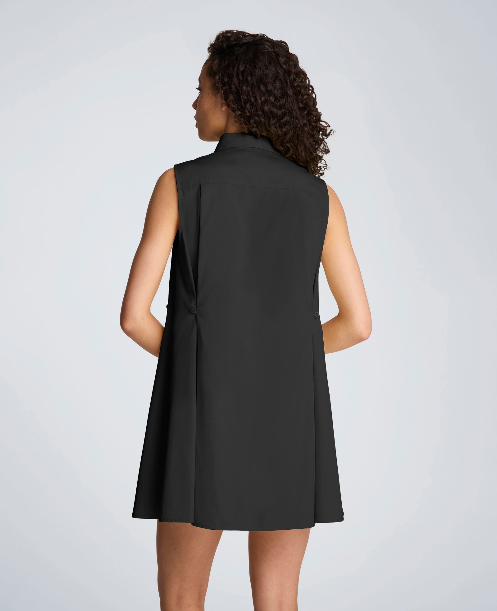 Shop Cotton Poplin Trapeze Mini Dress – Black | Kenneth Cole | Kenneth Cole BLACK