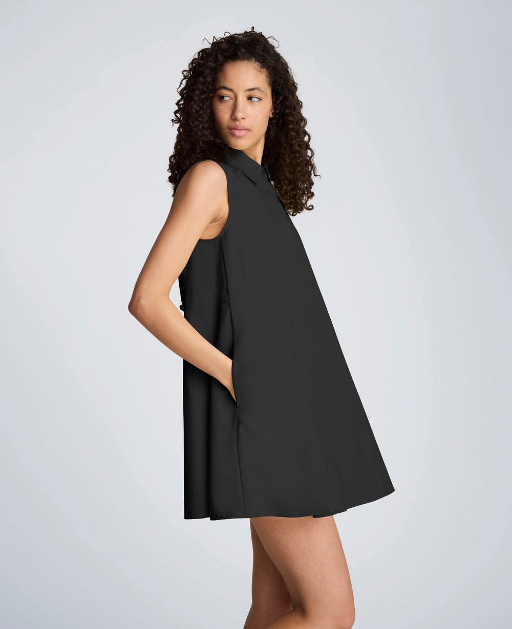 Shop Cotton Poplin Trapeze Mini Dress – Black | Kenneth Cole | Kenneth Cole BLACK