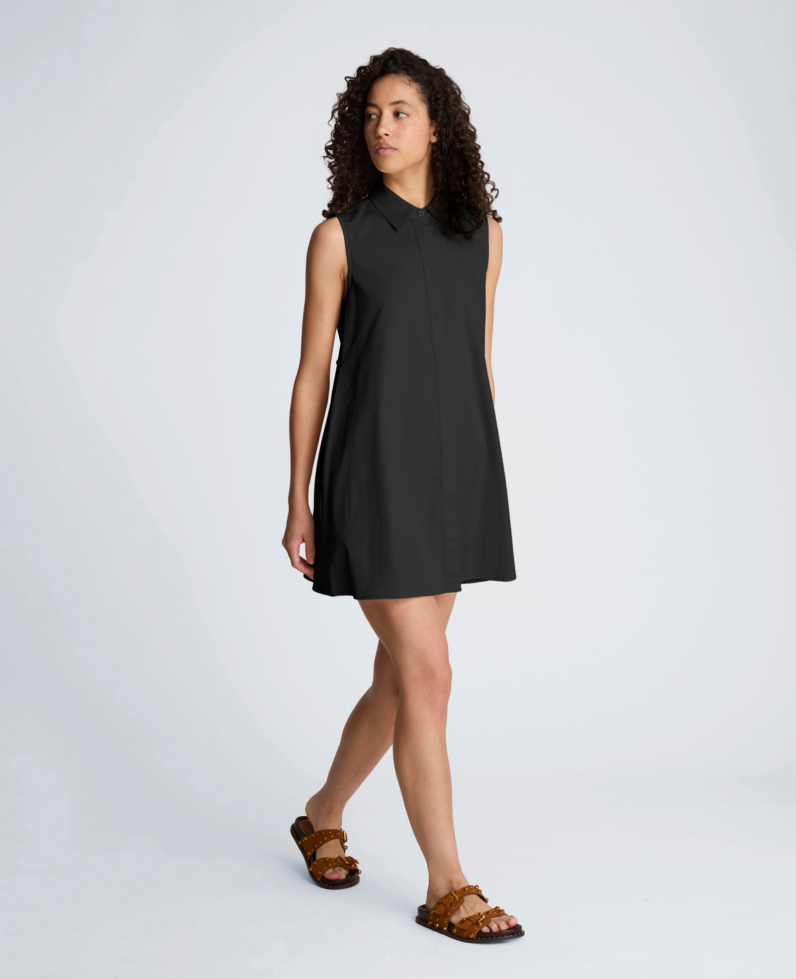 Shop Cotton Poplin Trapeze Mini Dress – Black | Kenneth Cole | Kenneth Cole BLACK