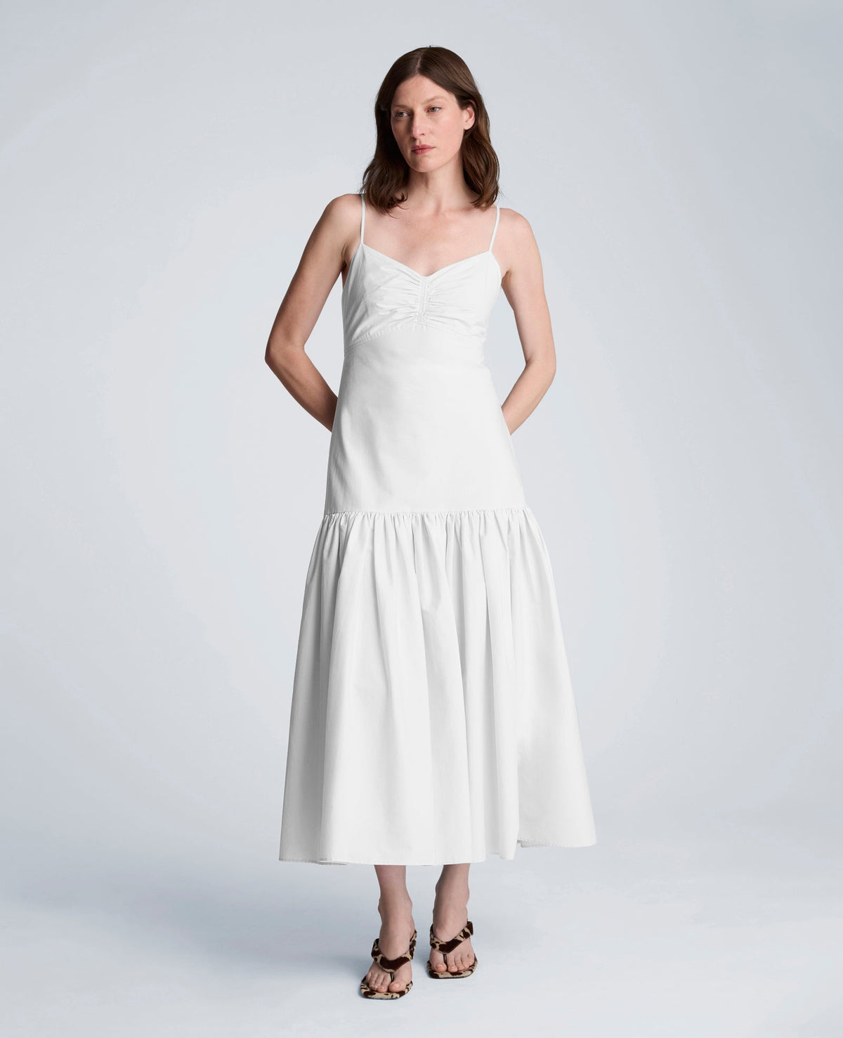 Sweetheart Bubble Flounce Midi Dress | Kenneth Cole NATURAL WHITE