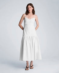 Sweetheart Bubble Flounce Midi Dress | Kenneth Cole NATURAL WHITE