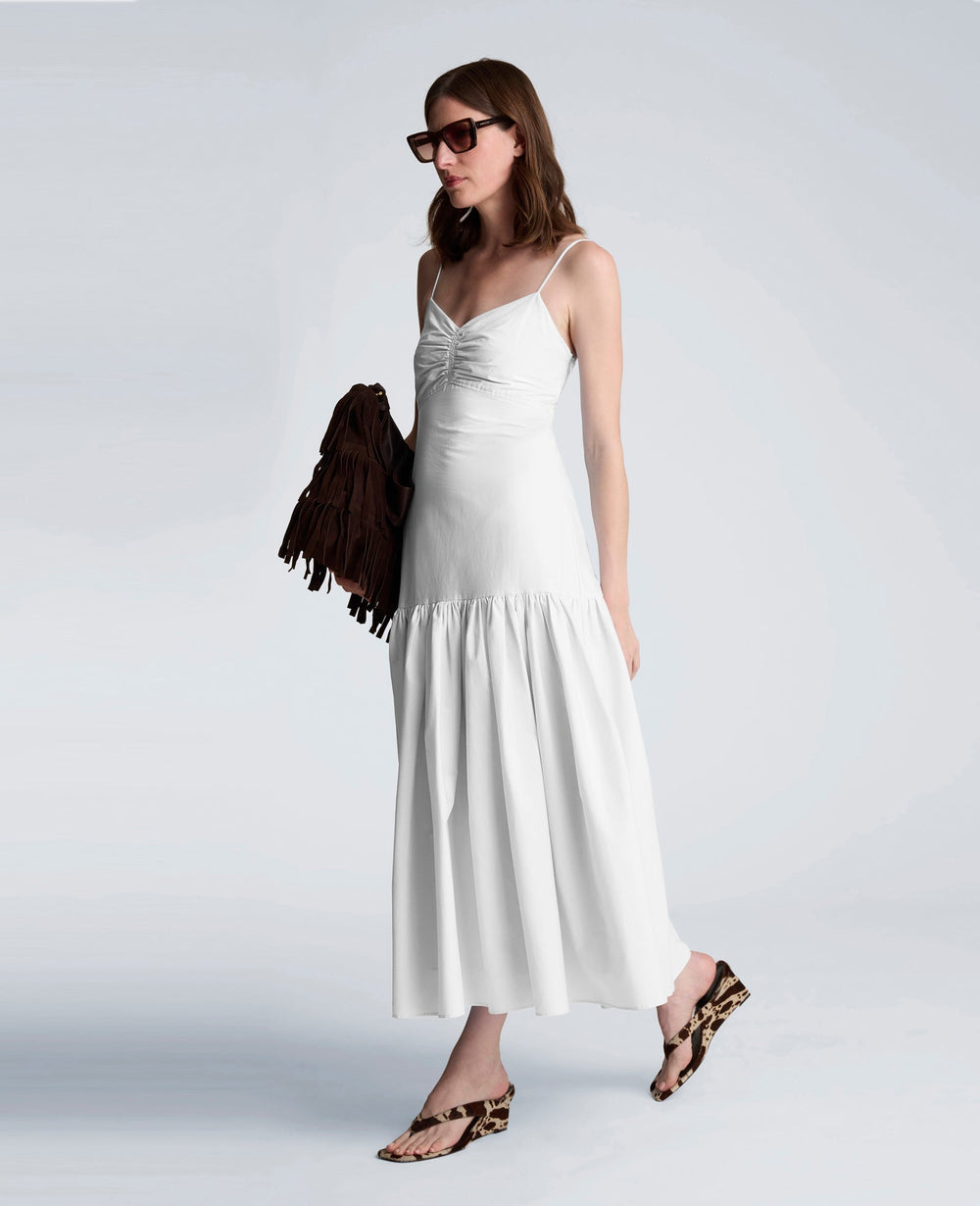 Sweetheart Bubble Flounce Midi Dress | Kenneth Cole NATURAL WHITE