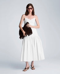 Sweetheart Bubble Flounce Midi Dress | Kenneth Cole NATURAL WHITE