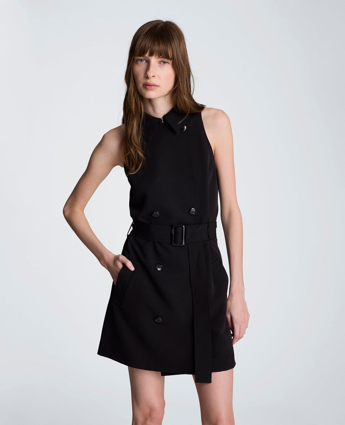 Sleeveless Short Trench Dress | Kenneth Cole BLACK