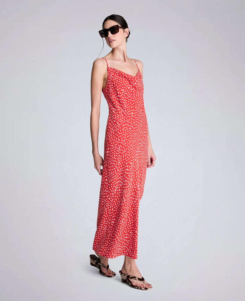 Polka Dot Satin Cowl Neck Slip Dress | Kenneth Cole LIGHTHOUSE COMBO
