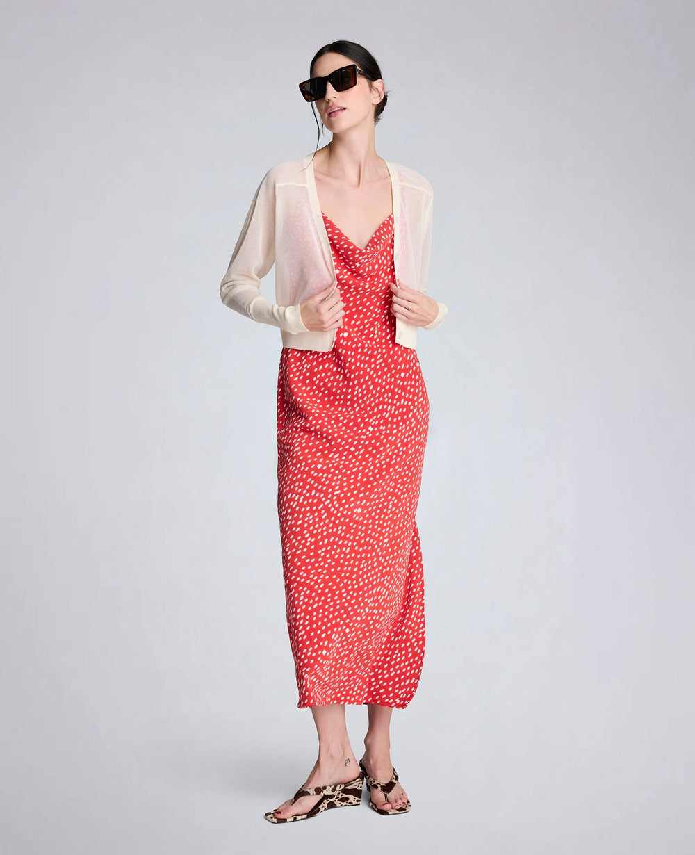 Polka Dot Satin Cowl Neck Slip Dress | Kenneth Cole LIGHTHOUSE COMBO