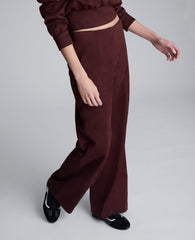 Faux Suede Pull On Wide Leg Pant | Kenneth Cole SUGAR BEET