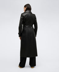 Shop Faux Leather Belted Trench Coat – Black | Kenneth Cole | Kenneth Cole BLACK