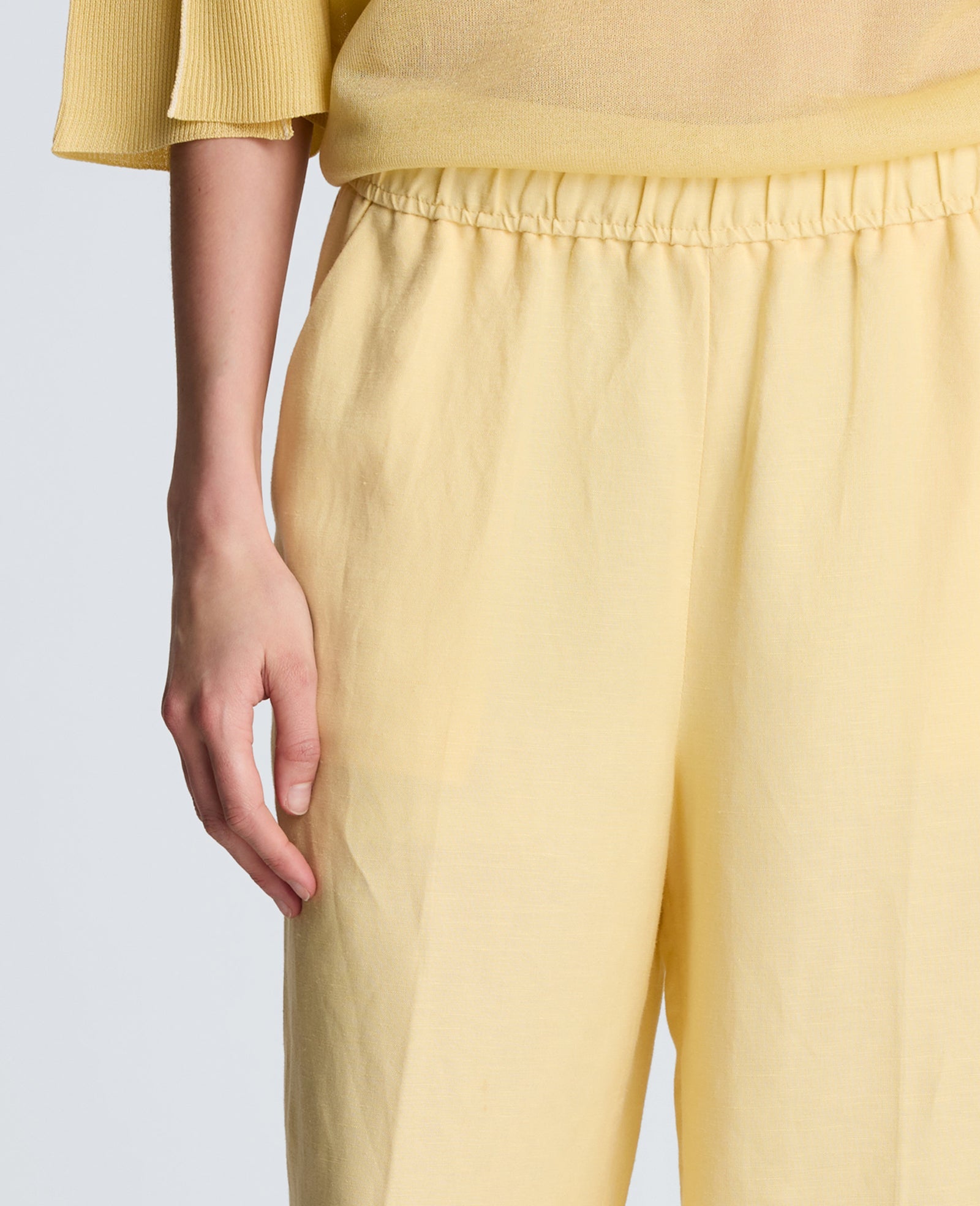 Shop Wide Leg Linen Blend Pant, Pastel Yellow | Kenneth Cole | Kenneth Cole PASTEL YELLOW