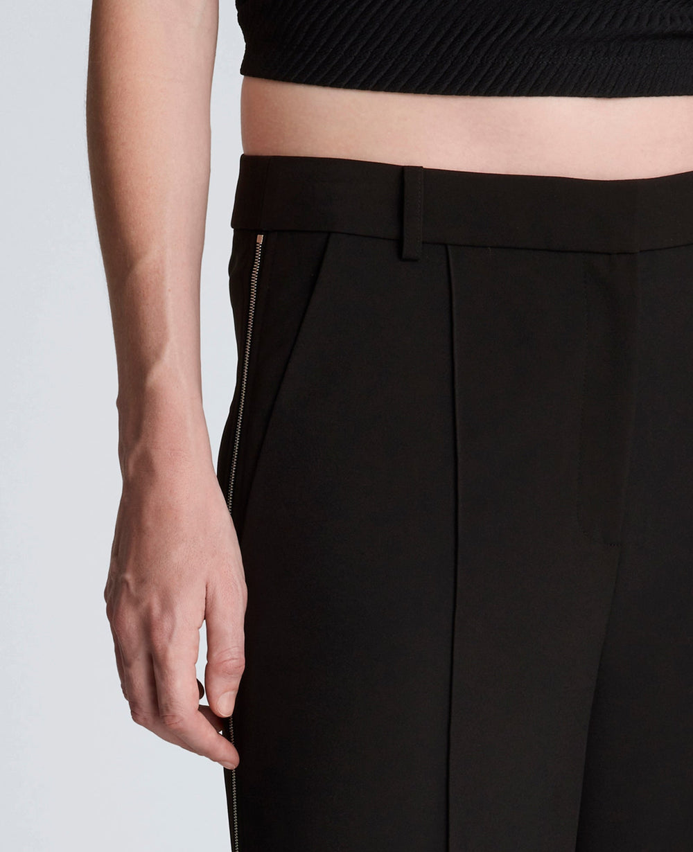 Fly Front High Rise Wide Leg Zipper Pintuck Pant | Kenneth Cole BLACK