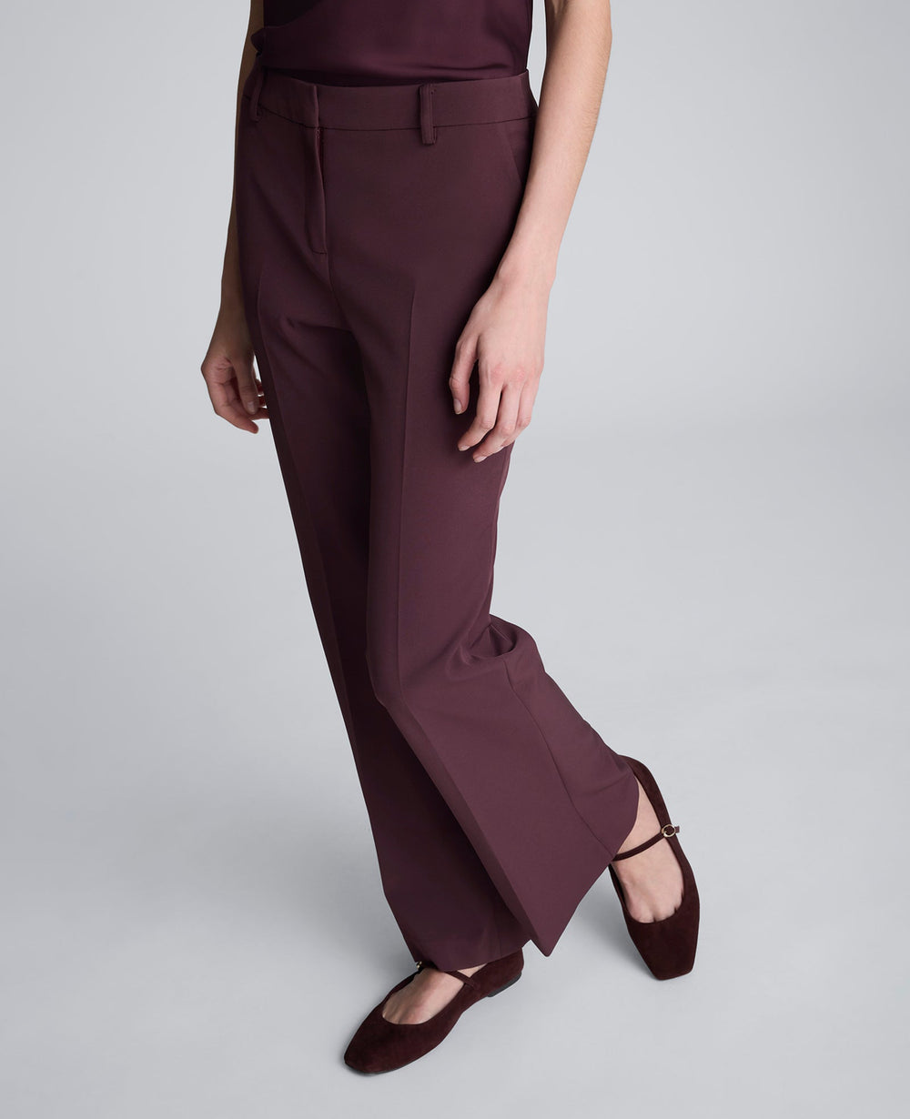 Luxe Twill Flare Leg Pant | Kenneth Cole DK AUBERGINE