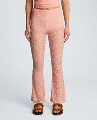 Stretch Lace Pull On Flare Pant with Inner Short | Kenneth Cole SOFT PEACH
