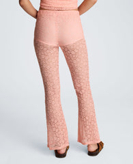 Stretch Lace Pull On Flare Pant with Inner Short | Kenneth Cole SOFT PEACH