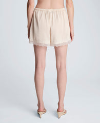 Buy Pull On Lace Hem Short – Feather White Women’s Shorts | Kenneth Cole FEATHER WHITE
