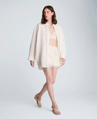 Buy Pull On Lace Hem Short – Feather White Women’s Shorts | Kenneth Cole FEATHER WHITE