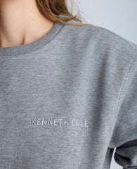 Embroidered Logo Sweatshirt, Unisex Charcoal | Kenneth Cole | Kenneth Cole CHAR-COLE HEATHER