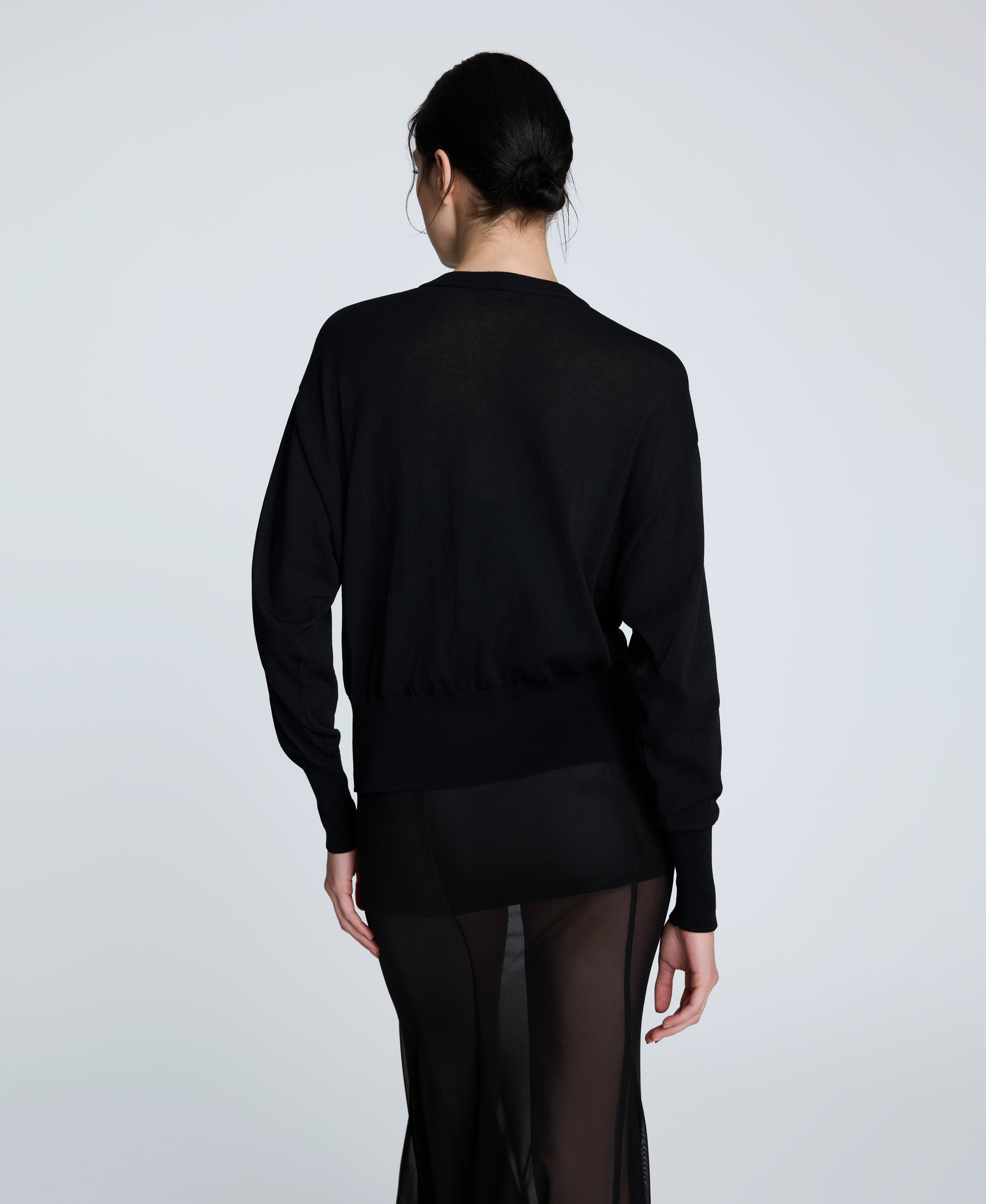Long Sleeve Button Front Cardigan | Kenneth Cole BLACK