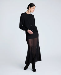 Long Sleeve Button Front Cardigan | Kenneth Cole BLACK
