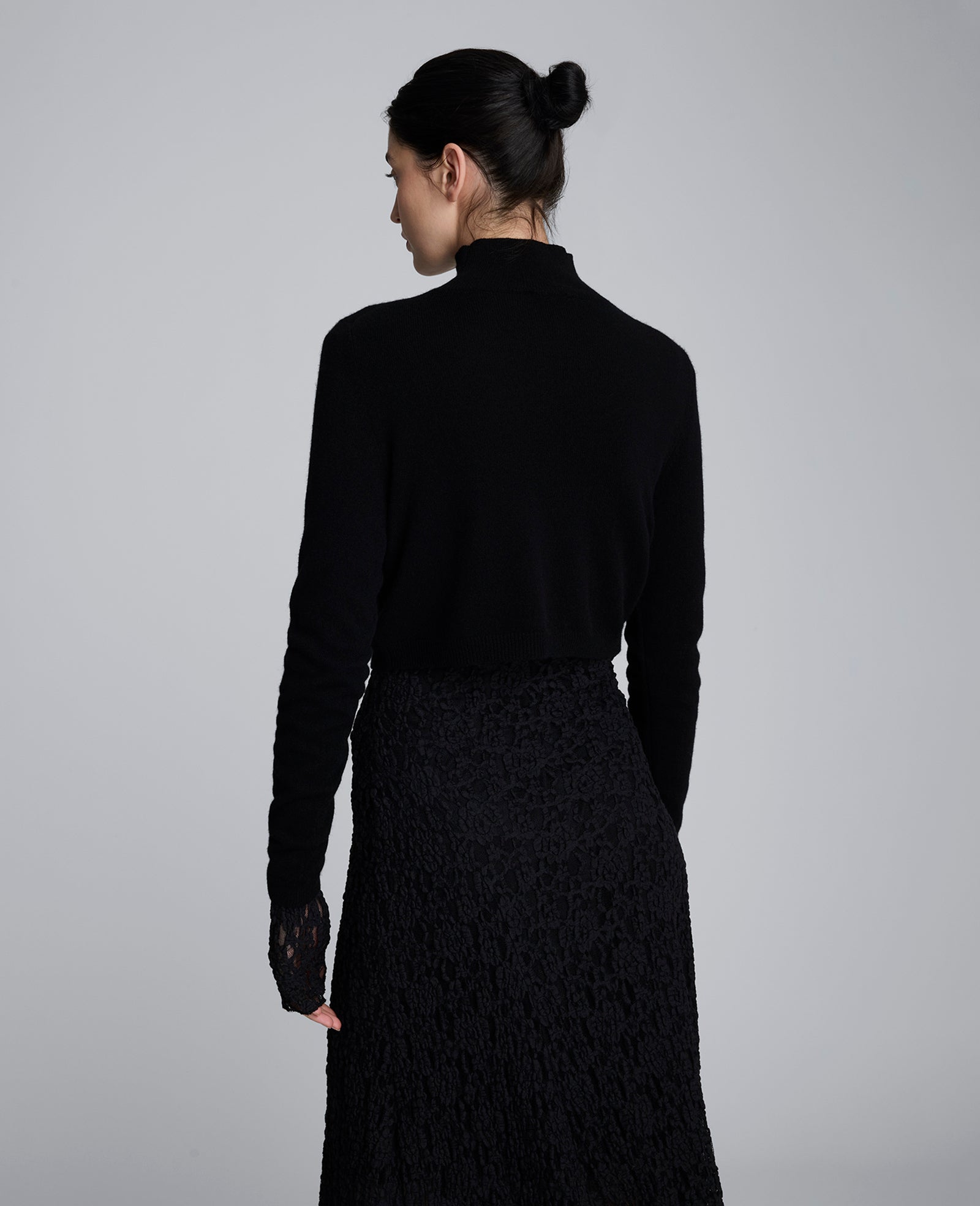 Merino Wool Cropped Mockneck Sweater | Kenneth Cole BLACK