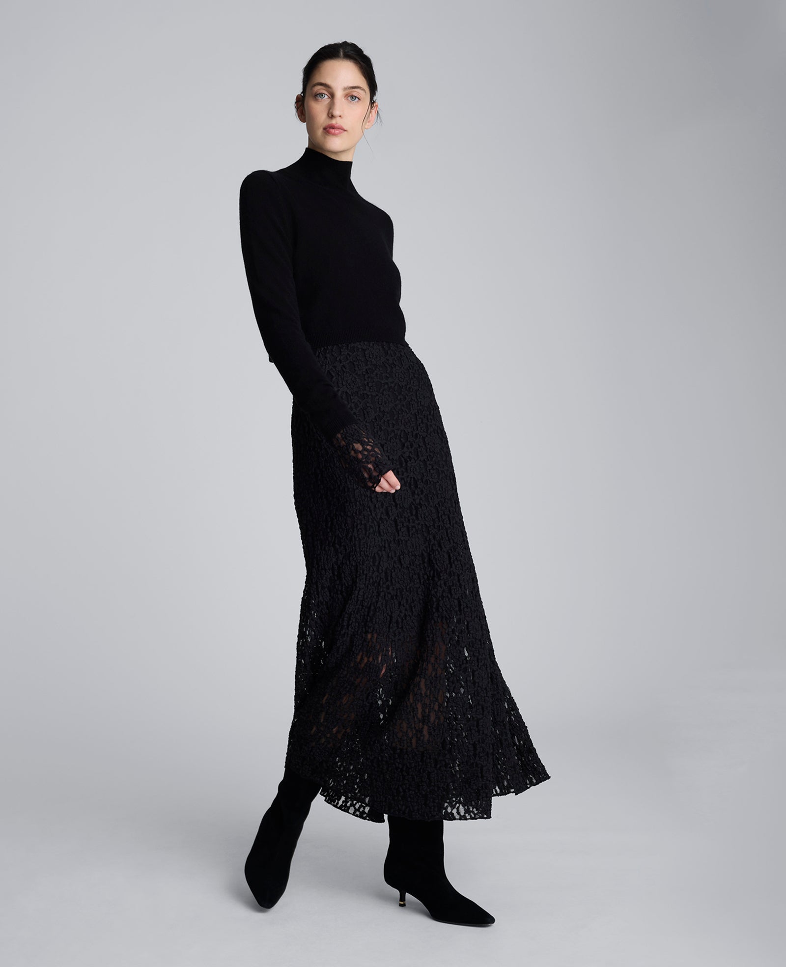 Merino Wool Cropped Mockneck Sweater | Kenneth Cole BLACK
