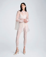 Sheer Organza Oversized Button Front Long Sleeve Shirt | Kenneth Cole CHINTZ PINK