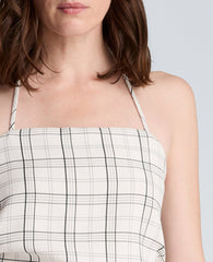 Halter Neck Bustier with Pleats at Waist | Kenneth Cole FEATHER WHITE/BLACK