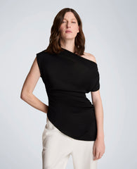 Asymmetrical Drape Neck Top | Kenneth Cole BLACK