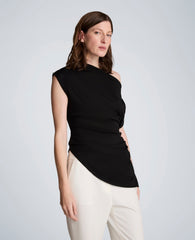 Asymmetrical Drape Neck Top | Kenneth Cole BLACK