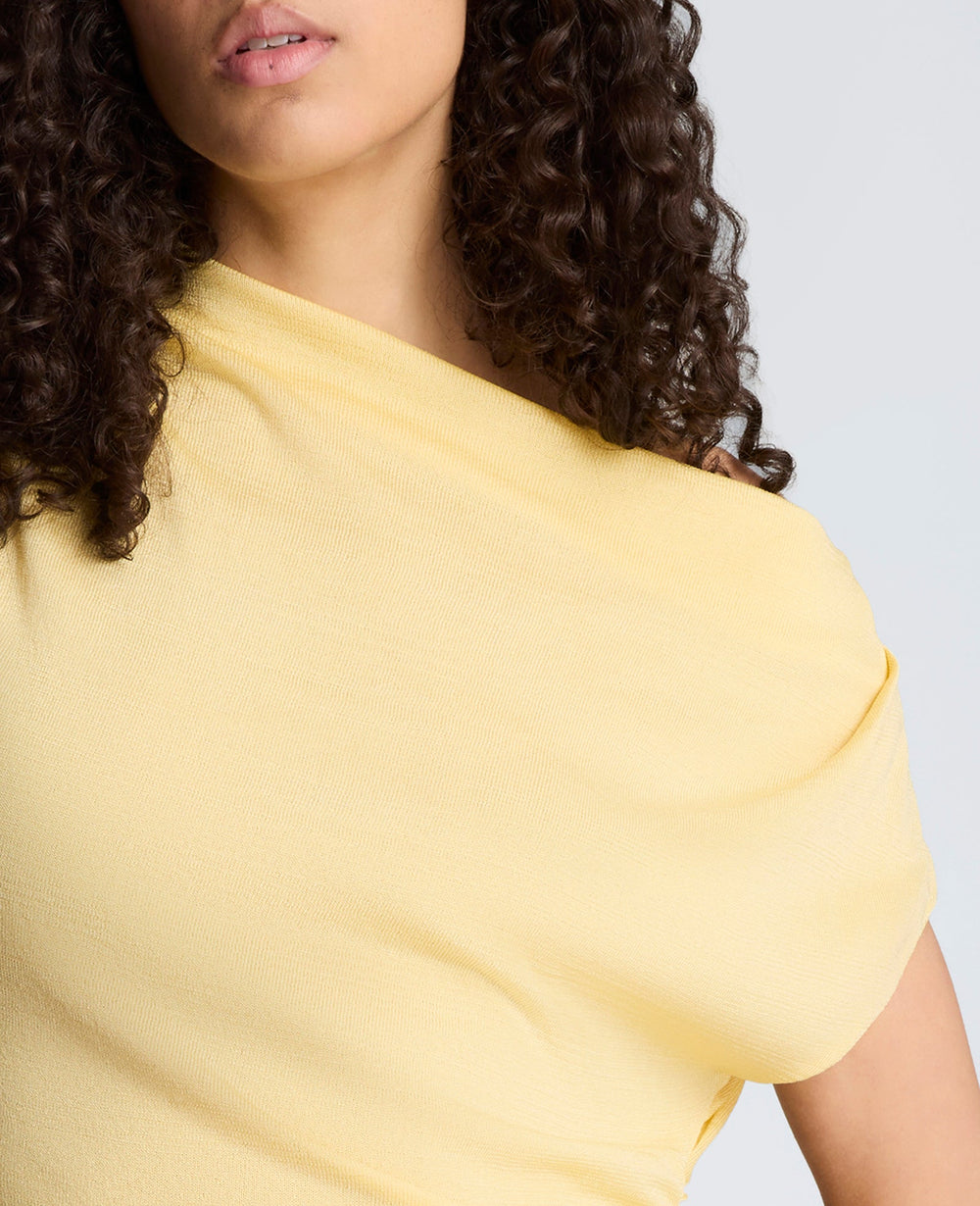 Asymmetrical Drape Neck Top | Kenneth Cole PASTEL YELLOW