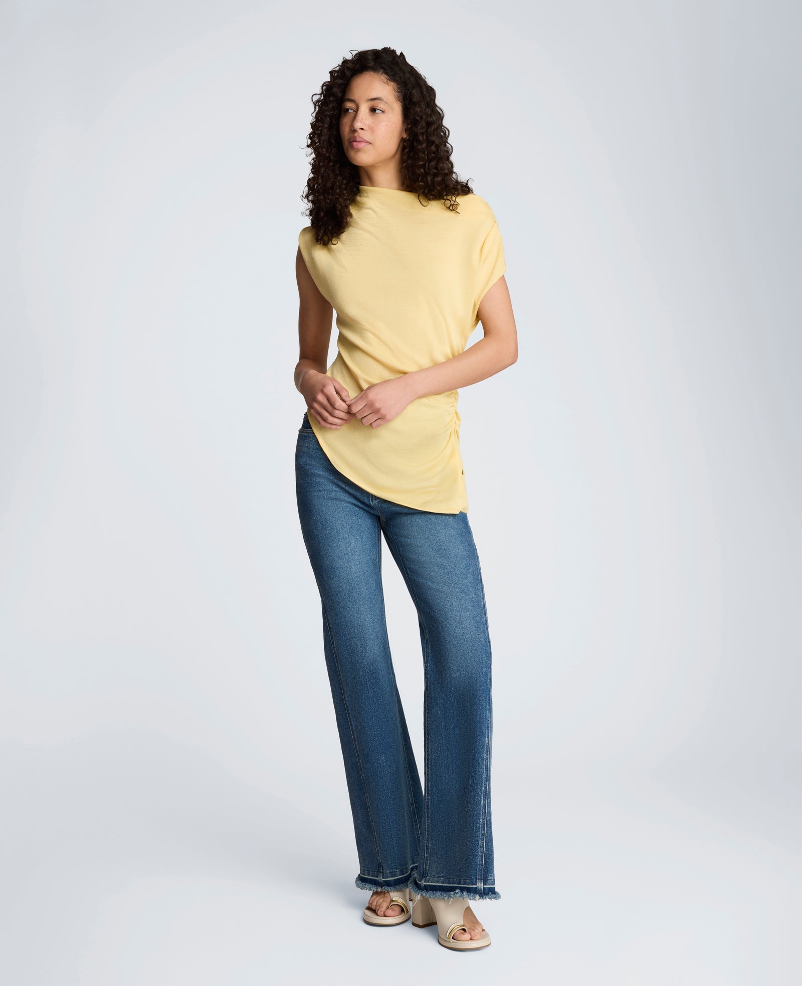 Asymmetrical Drape Neck Top | Kenneth Cole PASTEL YELLOW