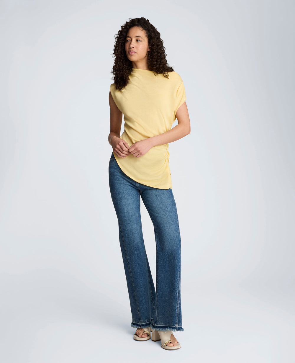 Asymmetrical Drape Neck Top | Kenneth Cole PASTEL YELLOW
