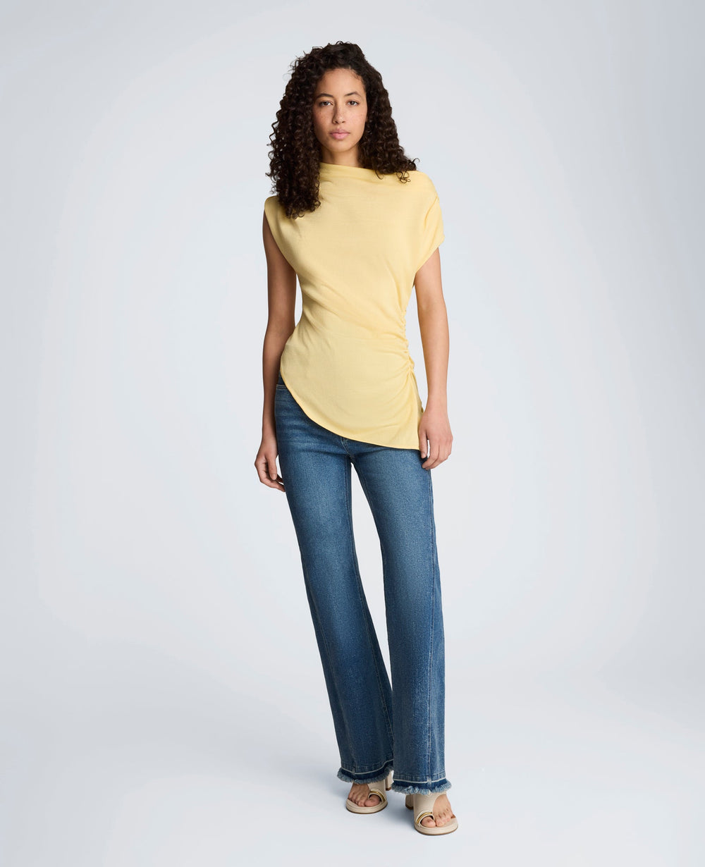 Asymmetrical Drape Neck Top | Kenneth Cole PASTEL YELLOW