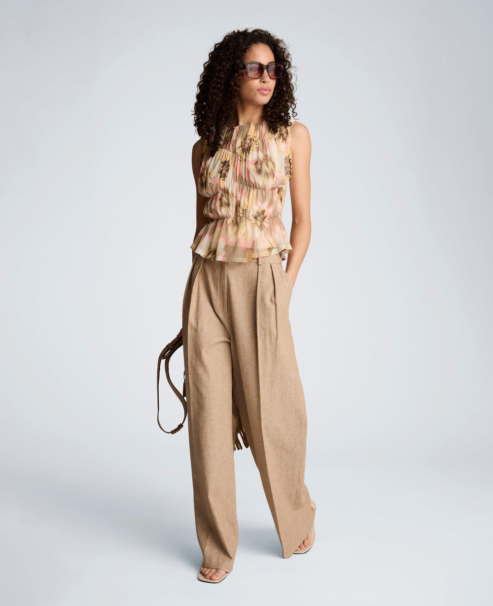 Mesh Front Ruch Tank | Kenneth Cole PASTEL YELLOW MULTI