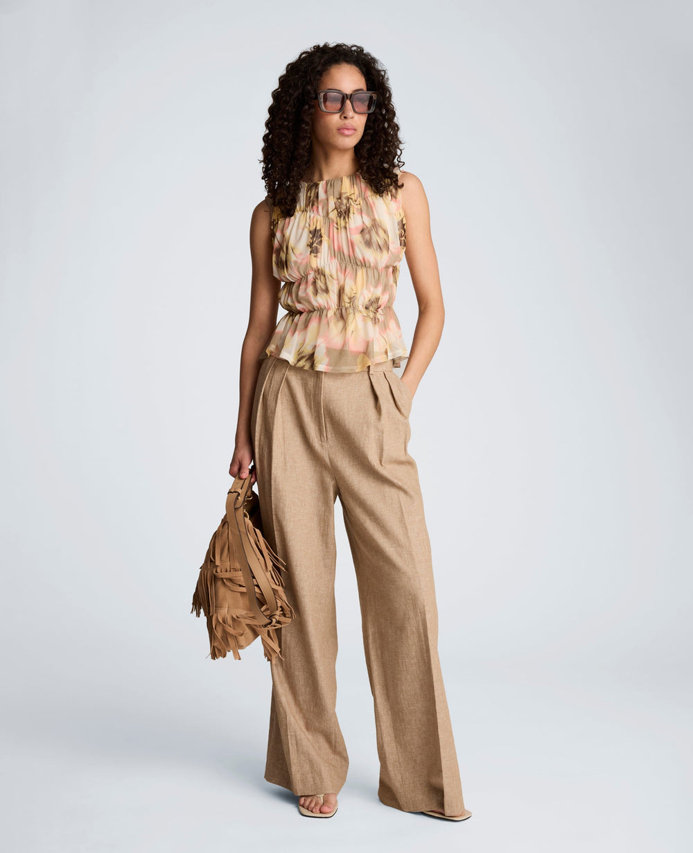 Mesh Front Ruch Tank | Kenneth Cole PASTEL YELLOW MULTI
