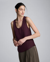 Satin Scoop Neck Tank | Kenneth Cole DK AUBERGINE