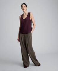 Satin Scoop Neck Tank | Kenneth Cole DK AUBERGINE