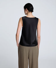 Satin Scoop Neck Tank | Kenneth Cole BLACK