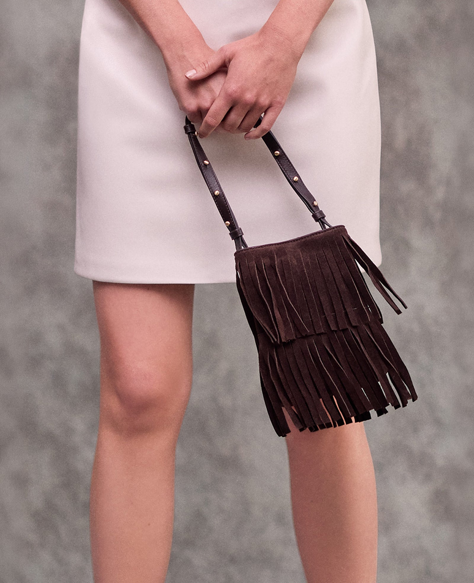 Fringe Crossbody Pouch Bag | Kenneth Cole DARK BROWN