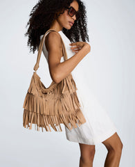 Fringe Slouch Hobo Bag | Kenneth Cole NATURAL