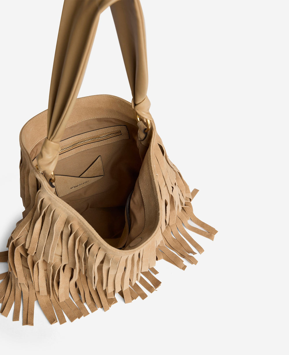 Fringe Slouch Hobo Bag | Kenneth Cole NATURAL