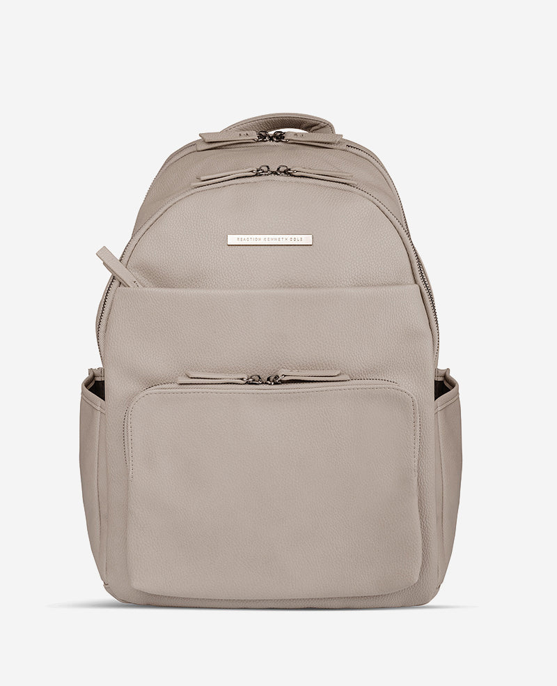 Marley Laptop Backpack – Sleek Pebble PU, 14" Sleeve | KC | Kenneth Cole TAUPE